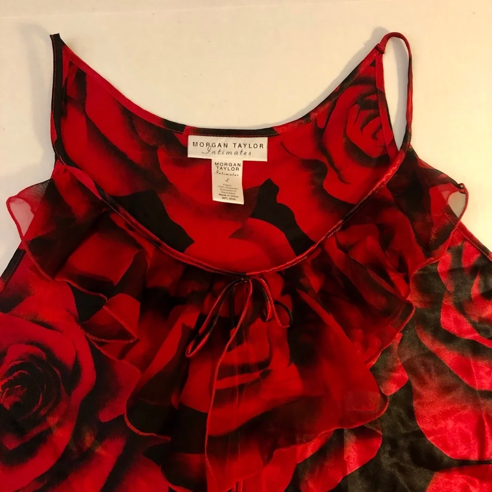Intimates Pajamas Set Red Rose Sexy Sz Large Morgan Taylor - Picture 3 of 16